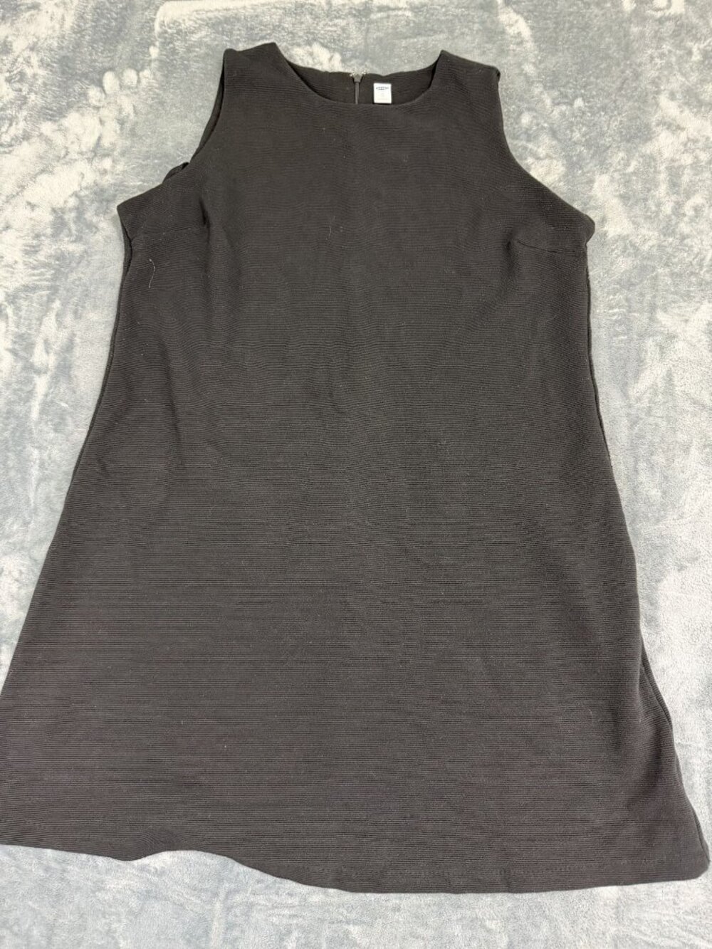 Old Navy Black Sleeveless Textured Shift Dress XL Back Zipper Casual